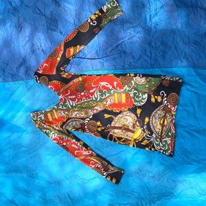 Fashion Bodycon Mini Dress Long sleeve Vintage Pattern  Natasha (Small-Med)